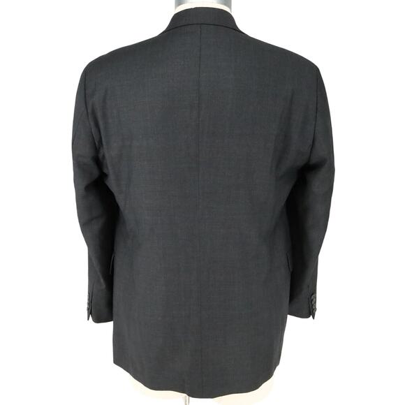 Arnold Brant Sport Coat Mens 43R Wool Cashmere Charcoal Gray Plaid Jacket - Picture 2 of 16